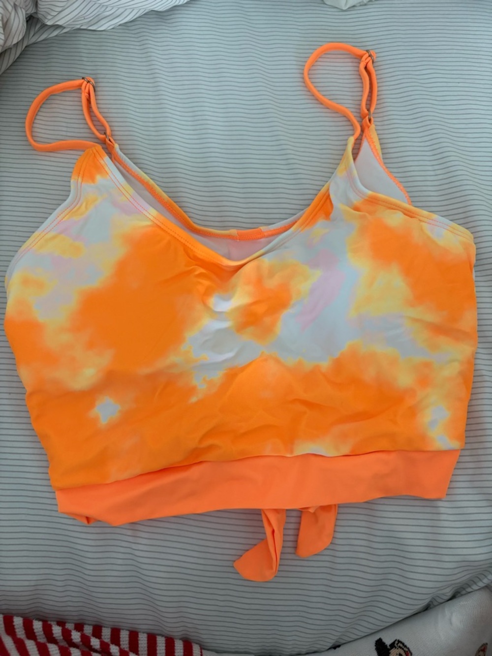 Bright Orange Tie-Dye Bikini Top